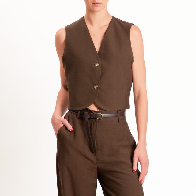 Haveone-Completo gilet + pantalone - moro