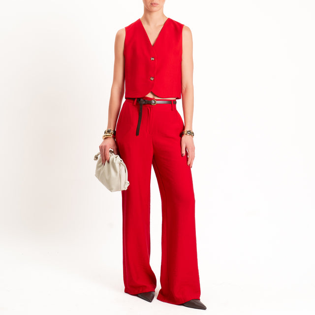 Haveone-Completo gilet + pantalone - ciliegia