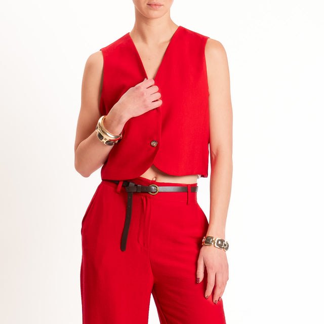 Haveone-Completo gilet + pantalone - ciliegia