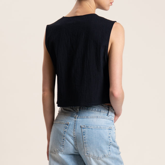 Haveone-Gilet con ricami - nero