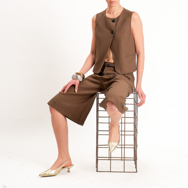 Haveone-Gilet chiusura asimmetrica - moro