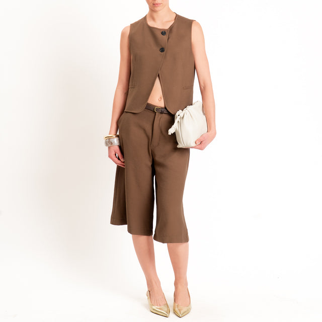 Haveone-Gilet chiusura asimmetrica - moro
