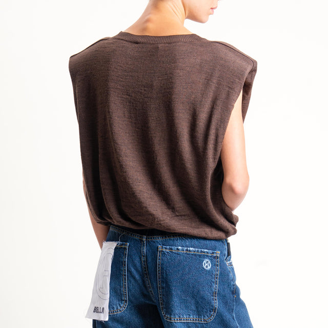 Haveone-Maglia spalline con applicazioni - moro