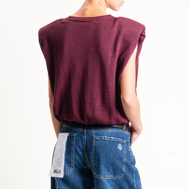 Haveone-Maglia spalline con applicazioni - vino