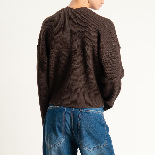 Haveone- Maglia misto alpaca incrociato - moro
