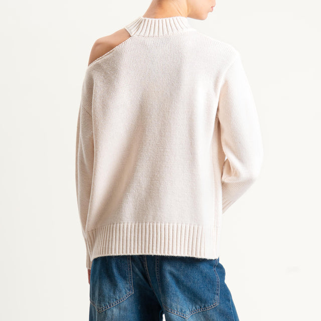 Haveone-Maglia cut out misto alpaca - burro