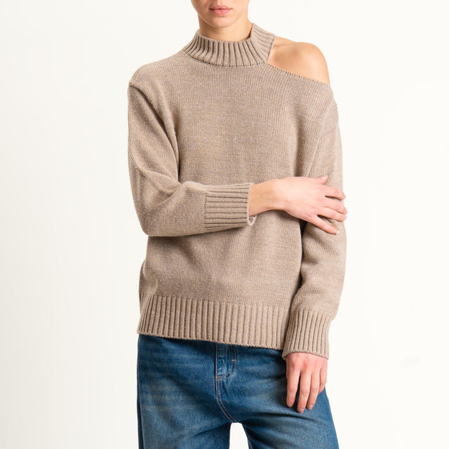 Haveone-Maglia cut out misto alpaca - coloniale