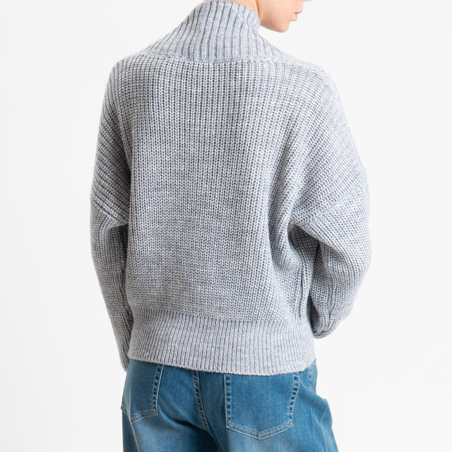Haveone-Maglia scollo v misto alpaca - grigio perla