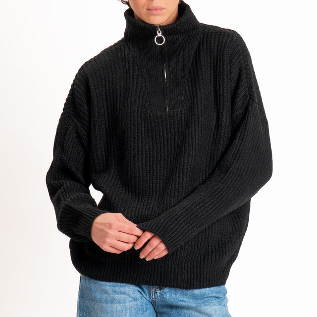 Haveone-Maglia jumper misto lana - nero