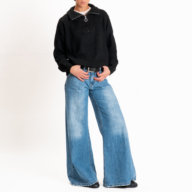 Haveone-Maglia jumper misto lana - nero