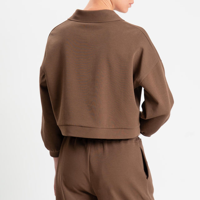 Haveone-Felpa collo polo - cioccolato