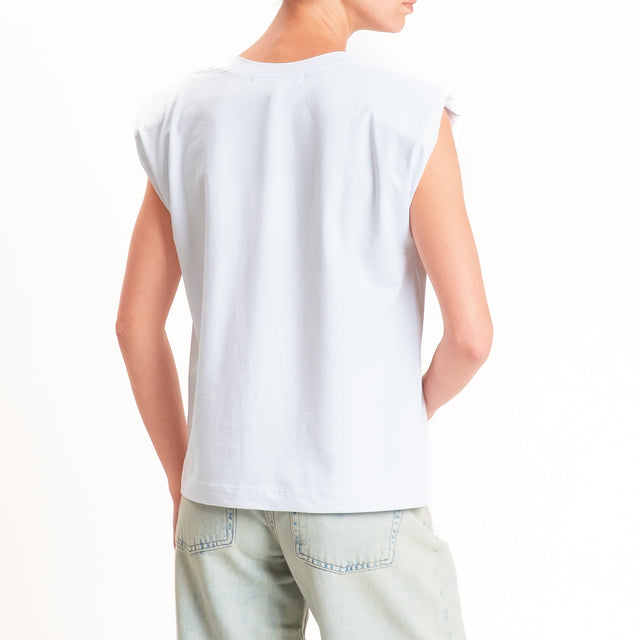 Haveone-T-shirt smanicata con spalline - bianco