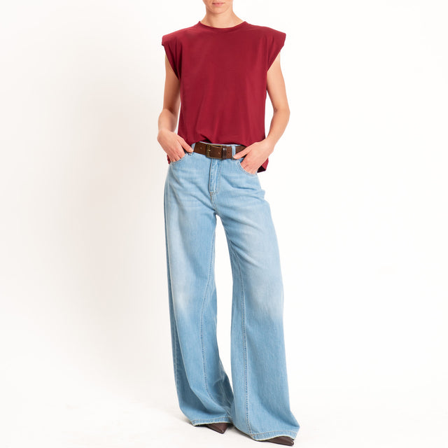 Haveone-T-shirt smanicata con spalline - Bordeaux