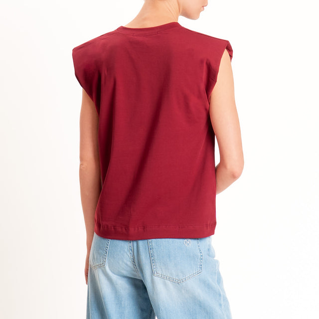 Haveone-T-shirt smanicata con spalline - Bordeaux