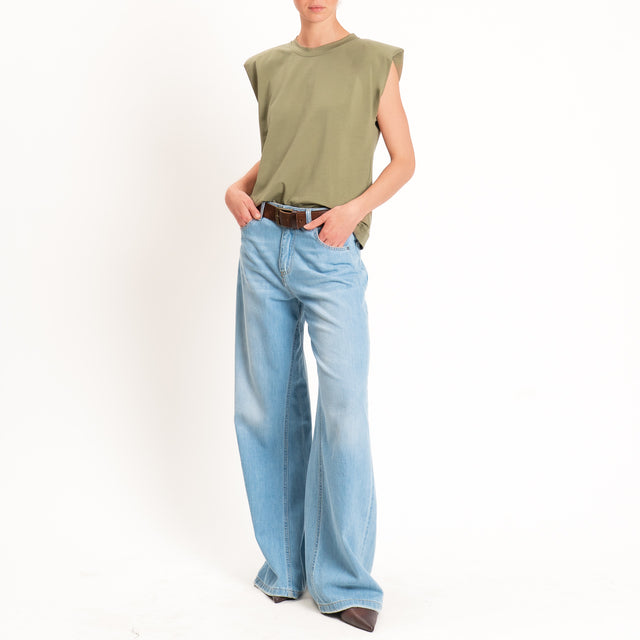 Haveone-T-shirt smanicata con spalline - salvia