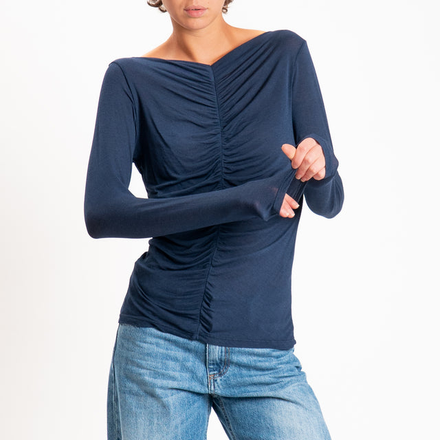 Haveone-T-shirt misto cashmere - blu