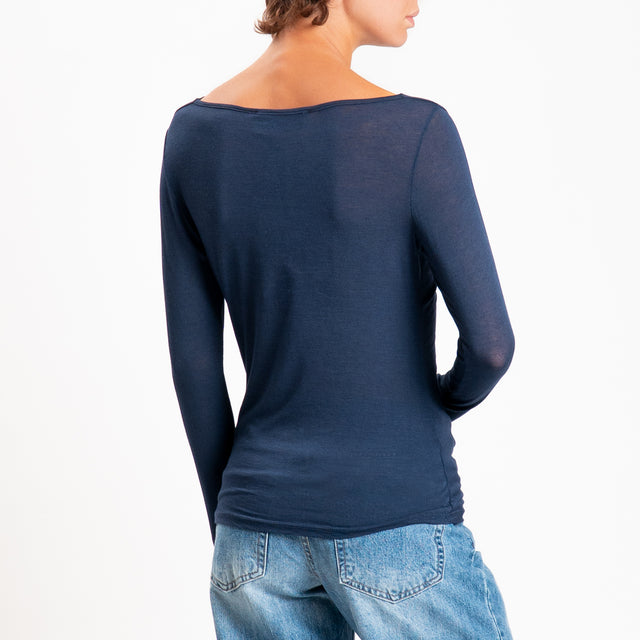 Haveone-T-shirt misto cashmere - blu