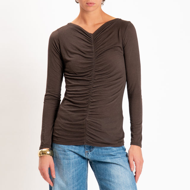 Haveone-T-shirt misto cashmere - moro