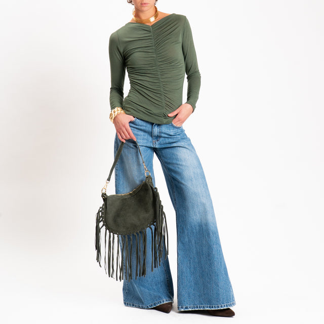 Haveone-T-shirt misto cashmere - verde muschio