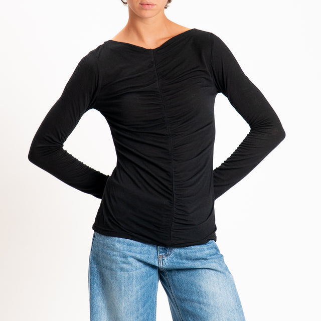 Haveone-T-shirt misto cashmere - nero
