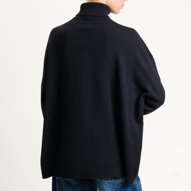 Haveone-Maglia scatola collo alto - nero