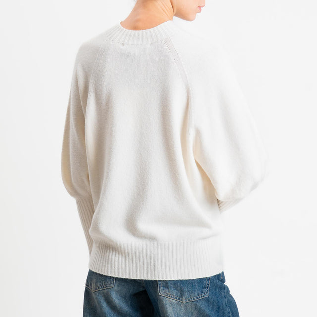 Haveone-Maglia collo montato bordi a coste - burro