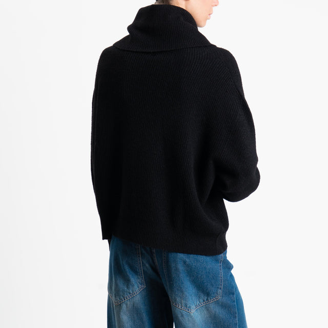 Suéter Haveone con cuello vuelto acanalado - Negro