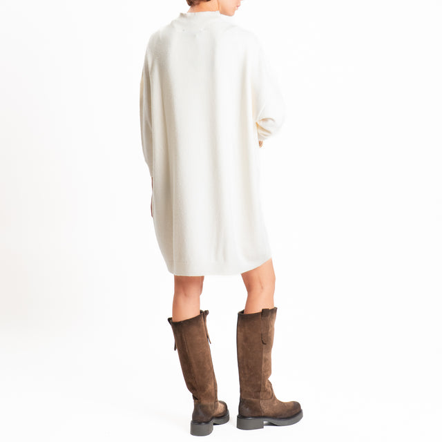Haveone-Abito in maglia collo montato - burro
