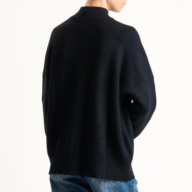 Haveone-Maglia collo montato con applicazioni - nero