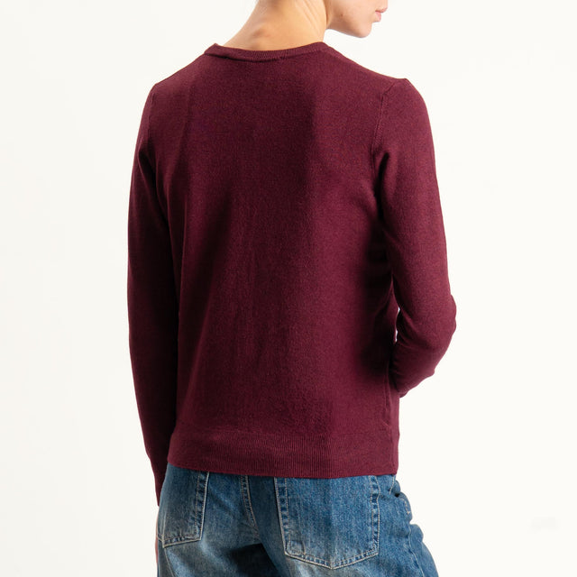 Haveone-Cardigan con bottoni in madreperla - Bordeaux