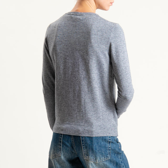 Haveone-Cardigan con bottoni in madreperla - antracite