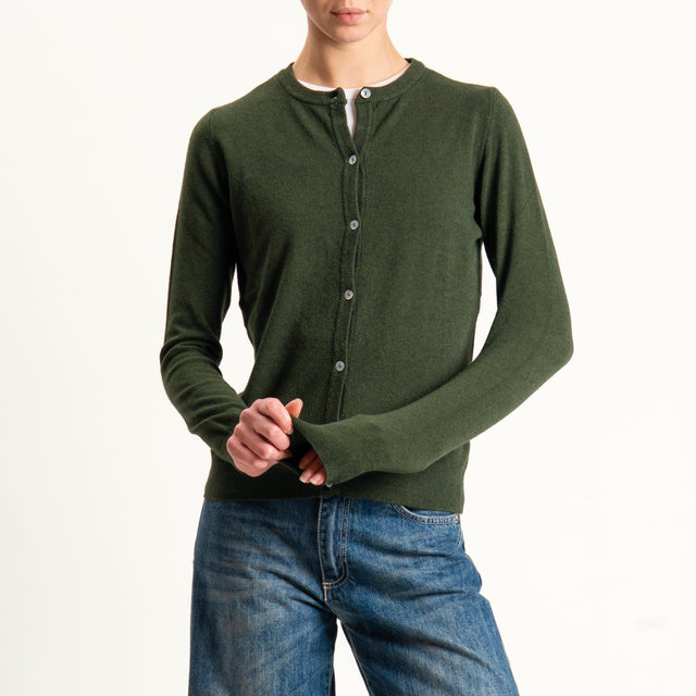 Haveone-Cardigan con bottoni in madreperla - militare