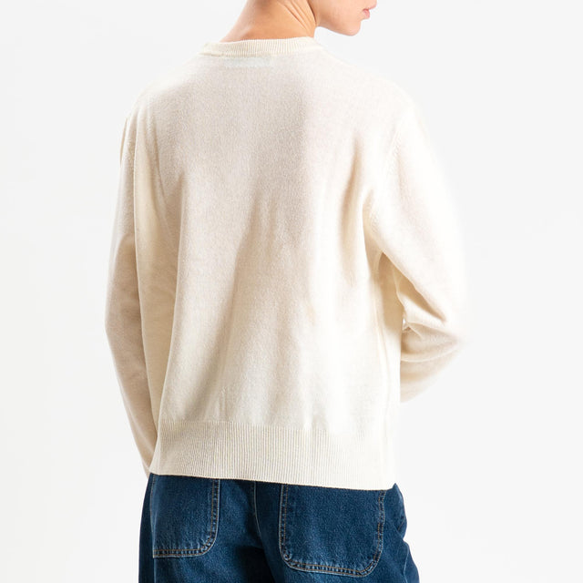 Haveone-Maglia girocollo misto lana - ecru'