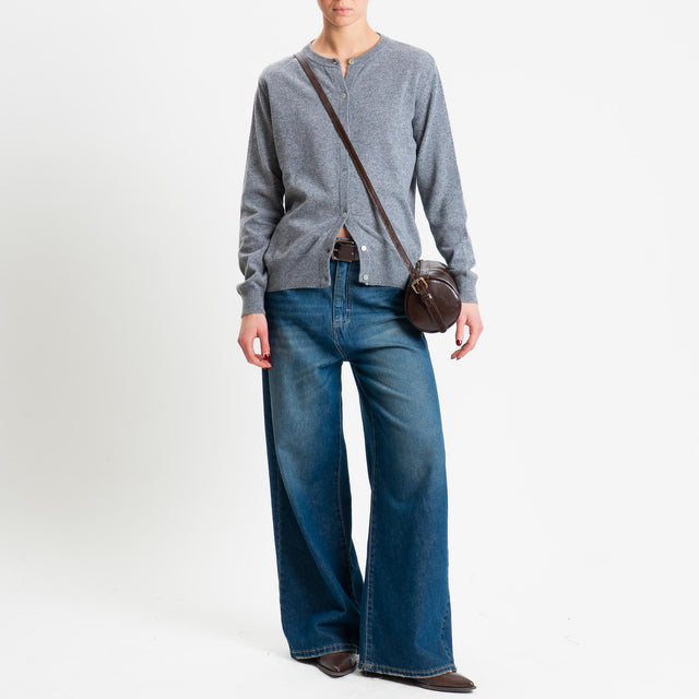 Haveone-Cardigan rebecchina misto lana - grigio melange