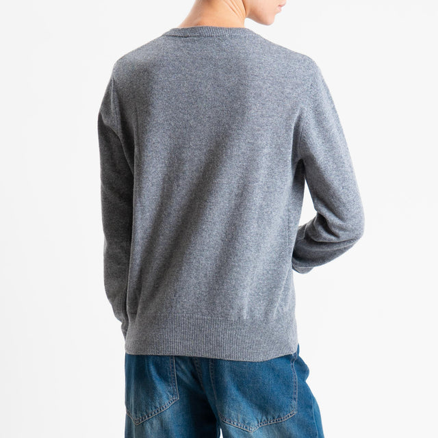 Haveone-Cardigan rebecchina misto lana - grigio melange