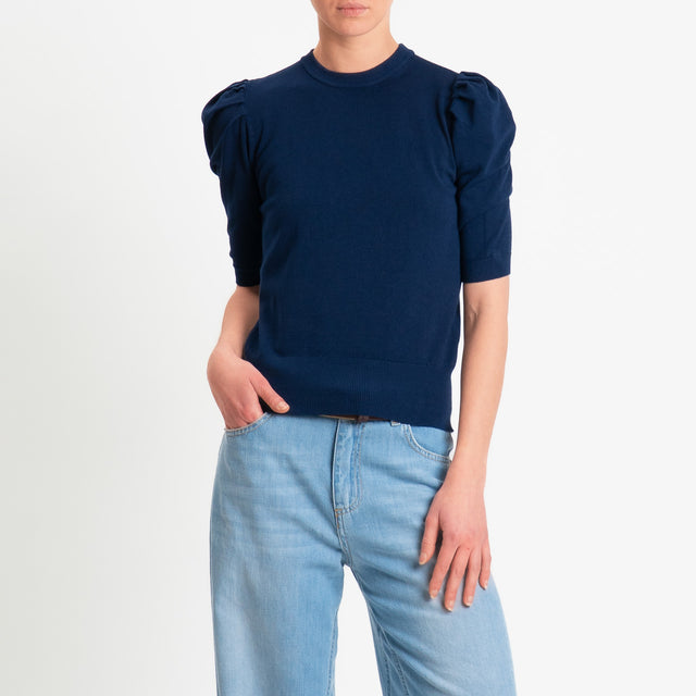Haveone-Maglia manica sbuffo - blu