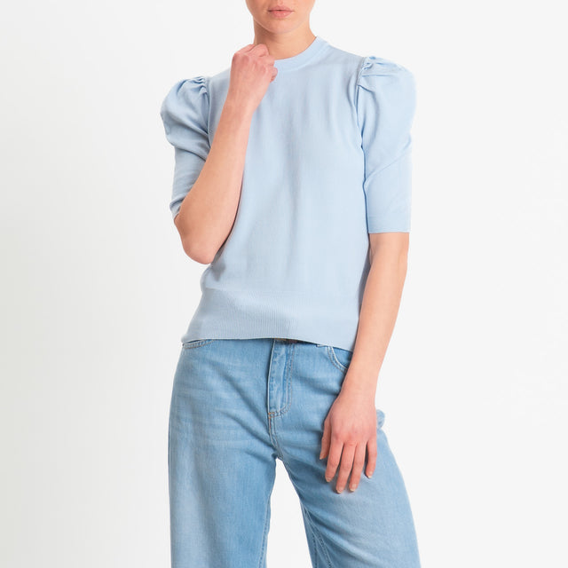 Haveone-Maglia manica sbuffo - celeste