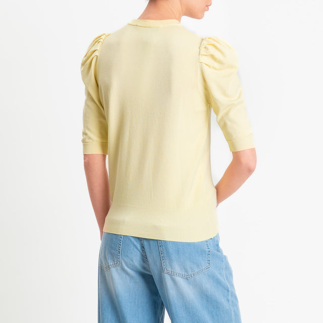 Haveone-Maglia manica sbuffo - giallo