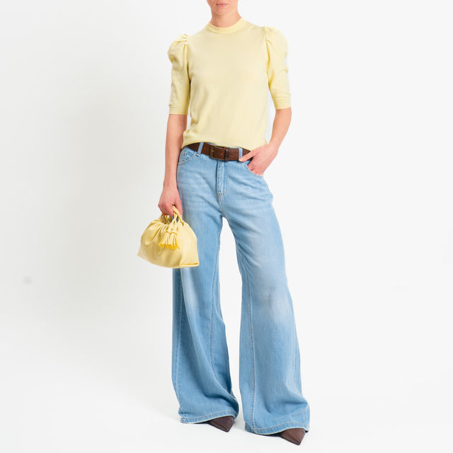 Haveone-Maglia manica sbuffo - giallo