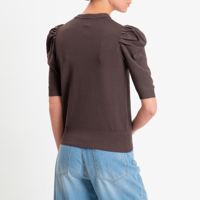 Haveone-Maglia manica sbuffo - moro