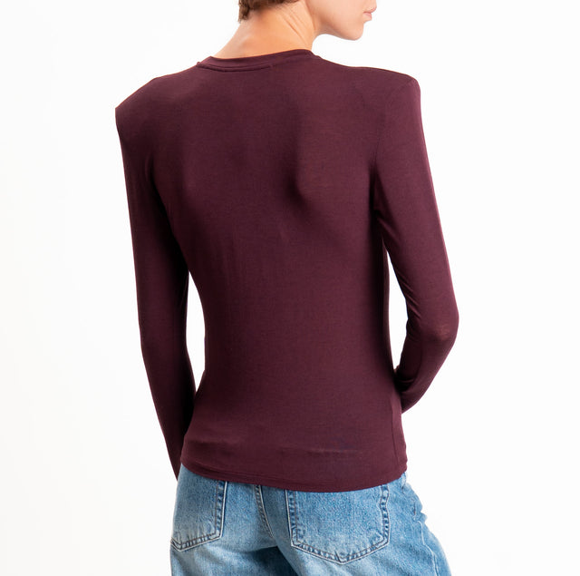 Haveone-T-shirt tessuto MODAL/LANA con spalline - vino