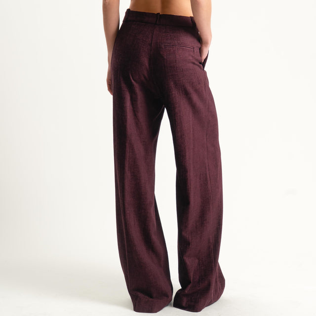 Haveone-Pantalone palazzo ciniglia - Bordeaux