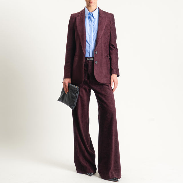 Haveone-Pantalone palazzo ciniglia - Bordeaux