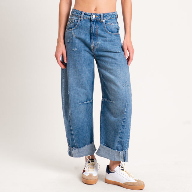 Haveone-jeans BARBARA barrel con rotture - denim