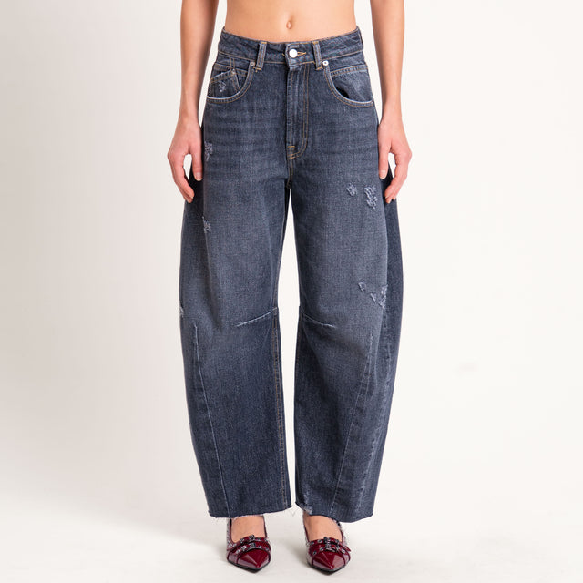 Haveone-Jeans BARBARA barrel con rotture - denim nero