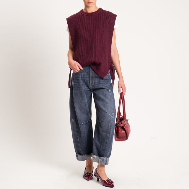 Haveone-Jeans BARBARA barrel con rotture - denim nero