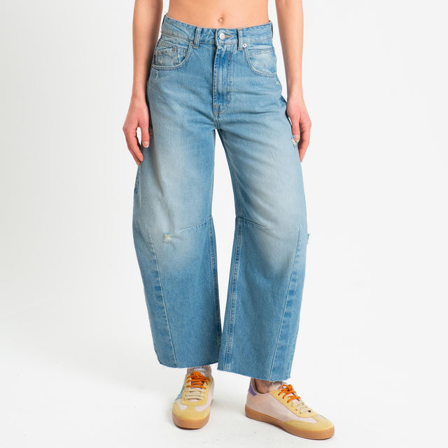 Haveone-Jeans BARBARA barrel con rotture - denim