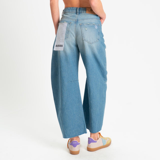 Haveone-Jeans BARBARA barrel con rotture - denim