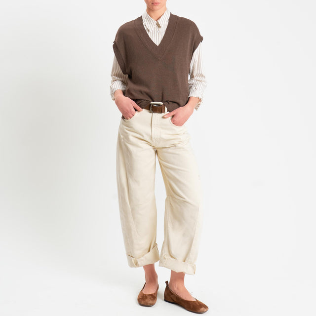 Tensione in-Camicia righe - panna/biscotto