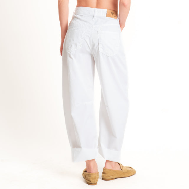Haveone-Pantalone BARBARA barrel fit cotone light - bianco